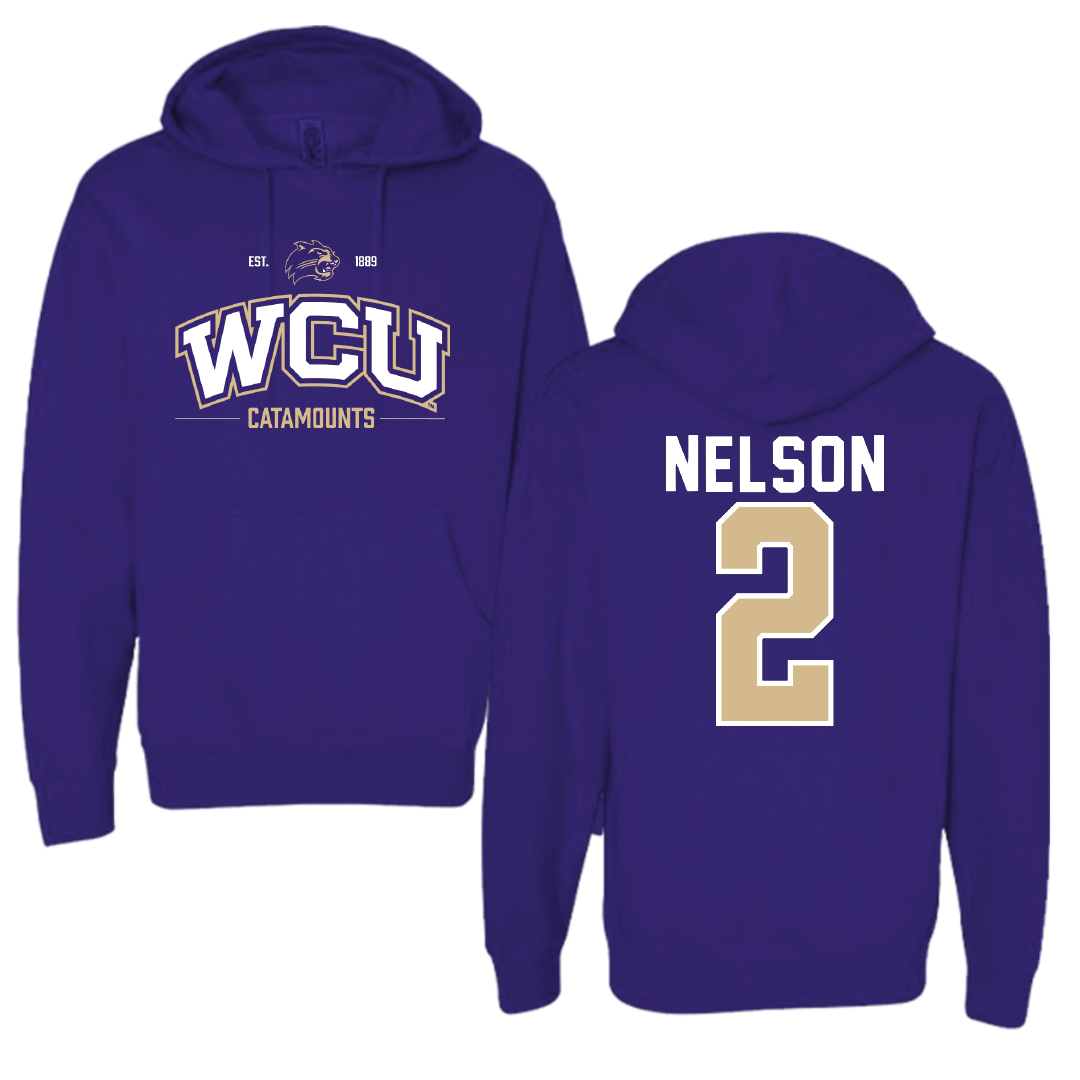 Western Carolina University Football Purple General Hoodie - #2 Micah Nelson