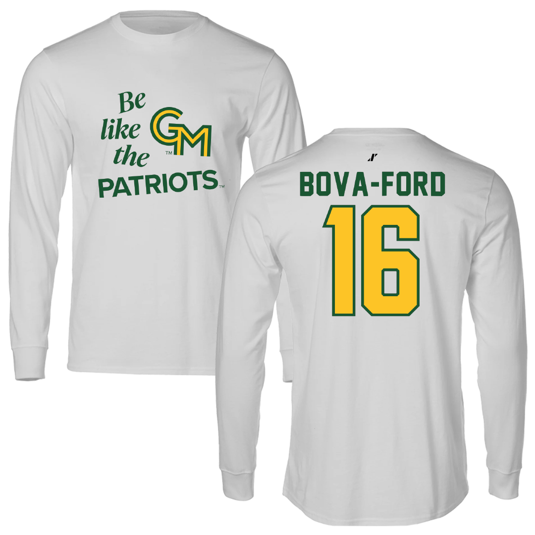 George Mason University Volleyball Light Gray Be Like Us Performance Long Sleeve - #16 Damiana Bova-Ford