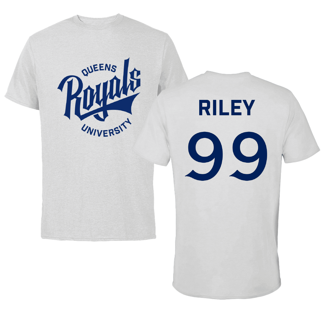 Queens University of Charlotte Soccer Gray Performance Tee - #99 Mason Riley