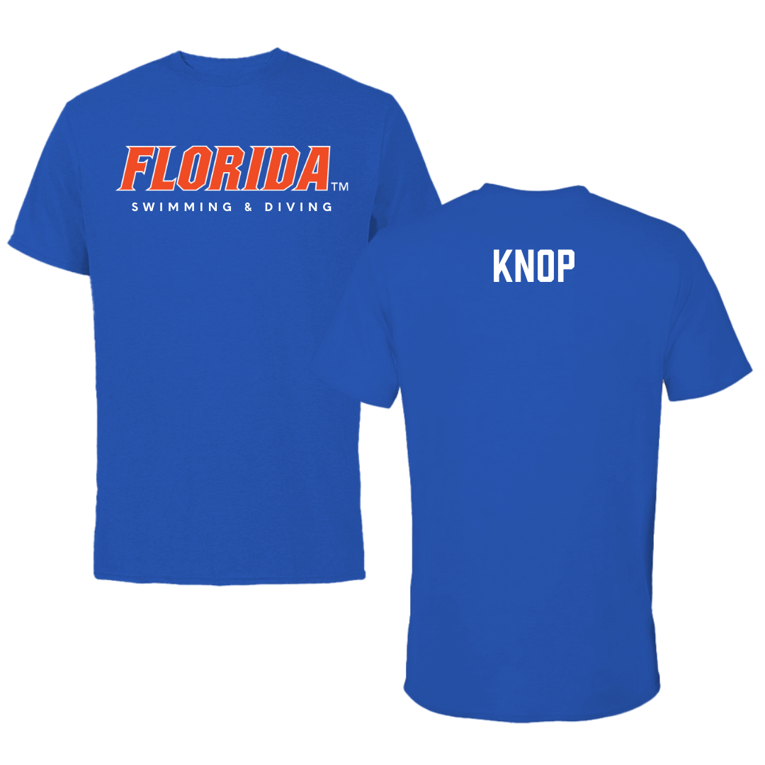 University of Florida Swimming & Diving True Royal Florida Performance Tee - Amadeusz Knop