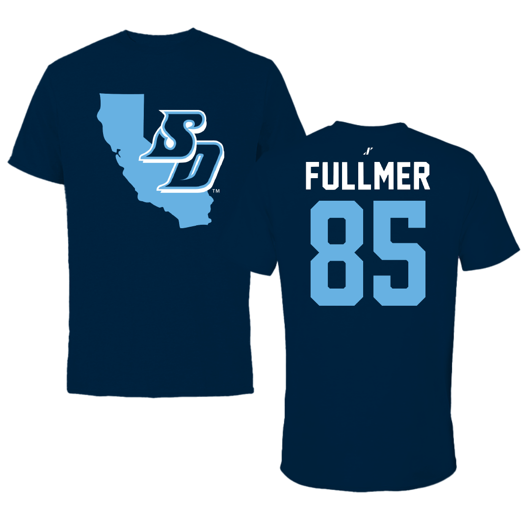 University of San Diego Football Navy State Tee - #85 Zane Fullmer