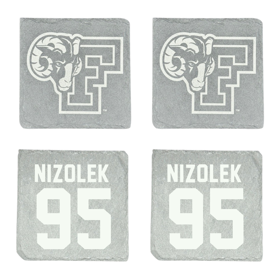 Fordham University Football Stone Coaster (4 Pack)  - #95 Kevin Nizolek