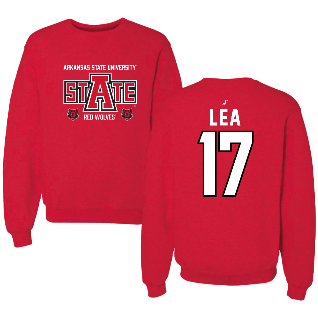 Arkansas State University Soccer Red General Crewneck - #17 Tara Lea
