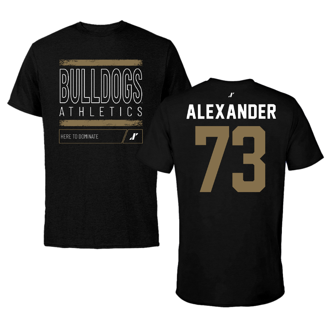 Bryant University Lacrosse Black Dominate Performance Tee - #73 Teagan Alexander
