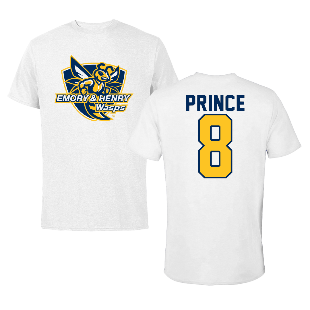 Emory & Henry College Football White Tee - #8 Corey Prince