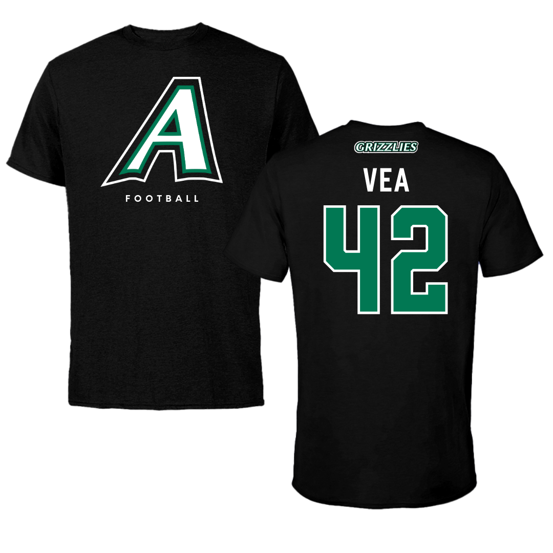 Adams State University Football Black Block Tee - #42 Hame Vea