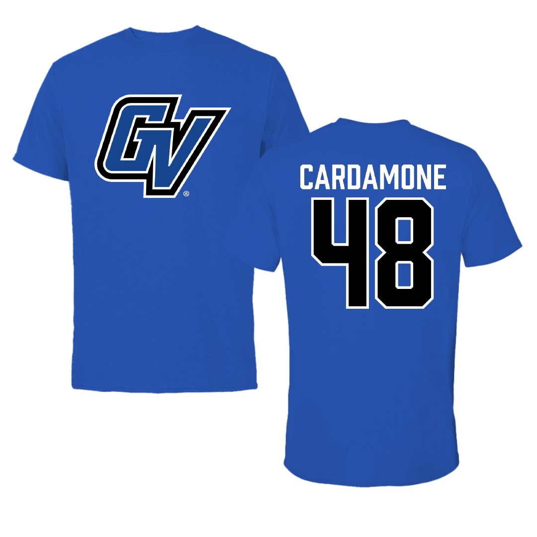 Grand Valley State University Football Blue Tee - #48 Anthony Cardamone
