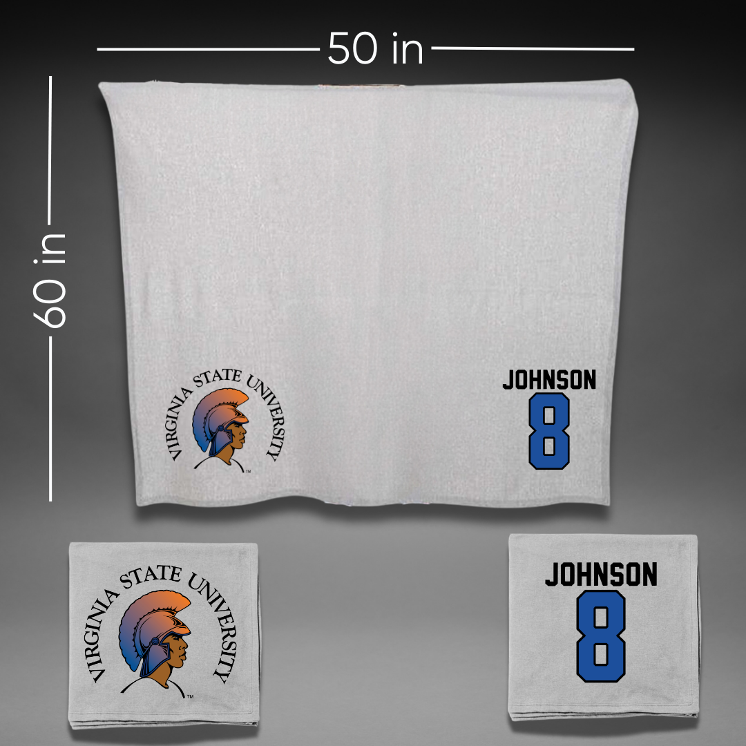 Virginia State University Baseball Gray Blanket - #8 David Johnson