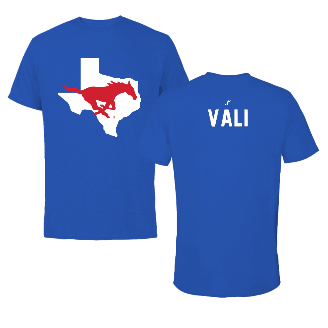 Southern Methodist University Soccer Blue State Tee - #11 Addison Vali