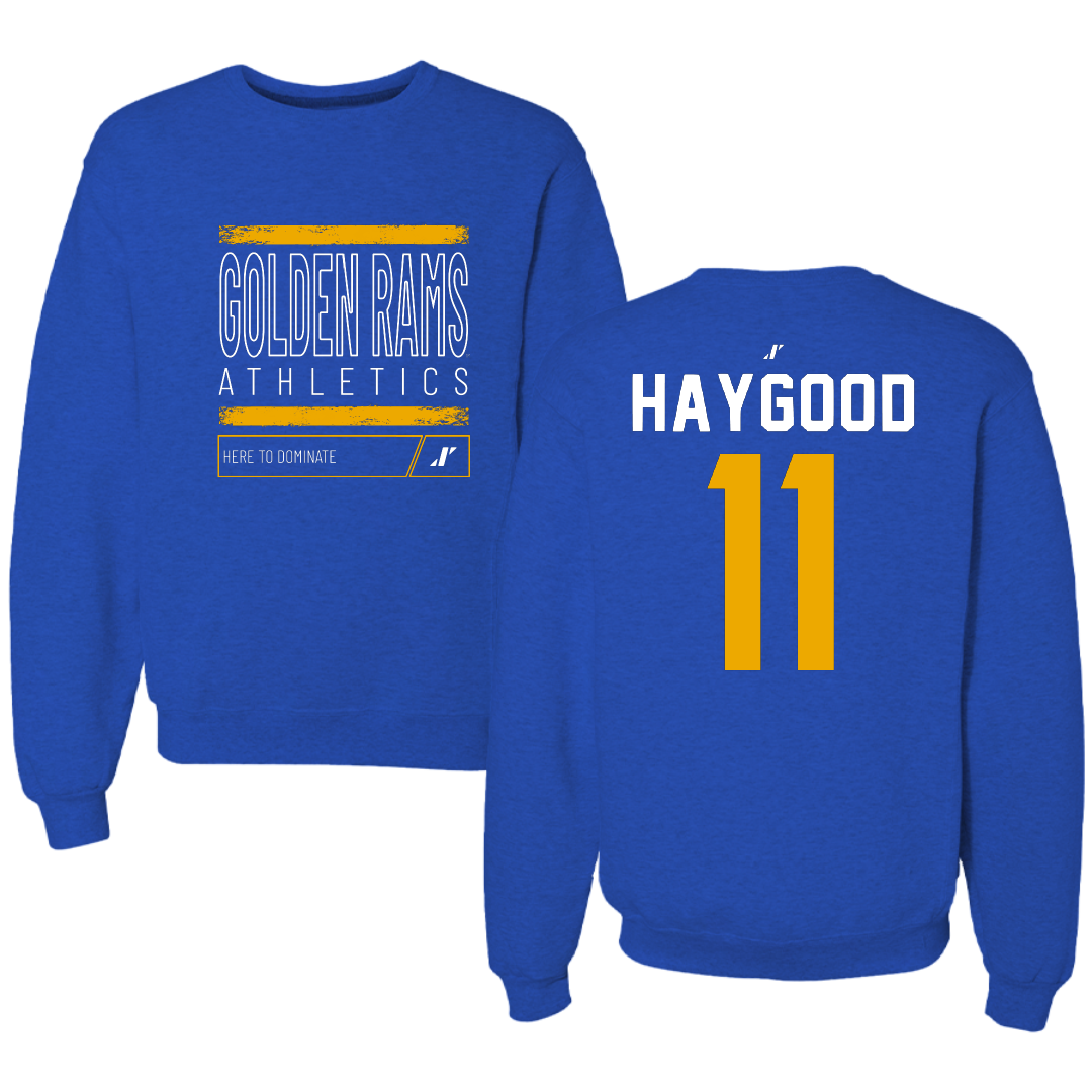 Albany State University Baseball Blue Dominate Crewneck - #11 Isaiah Haygood