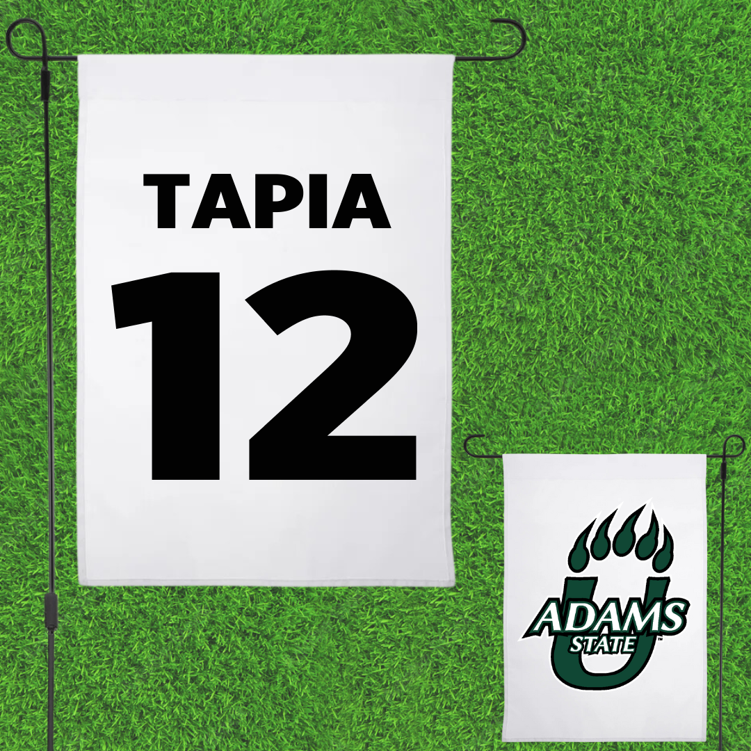 Adams State University Basketball White Garden Flag - #12 Jude Tapia