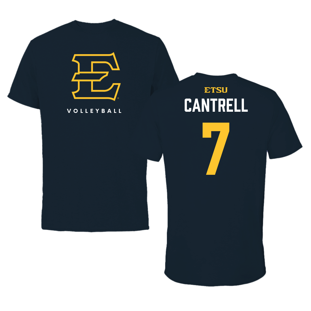East Tennessee State University Volleyball Navy Performance Tee - #7 Brianna Cantrell
