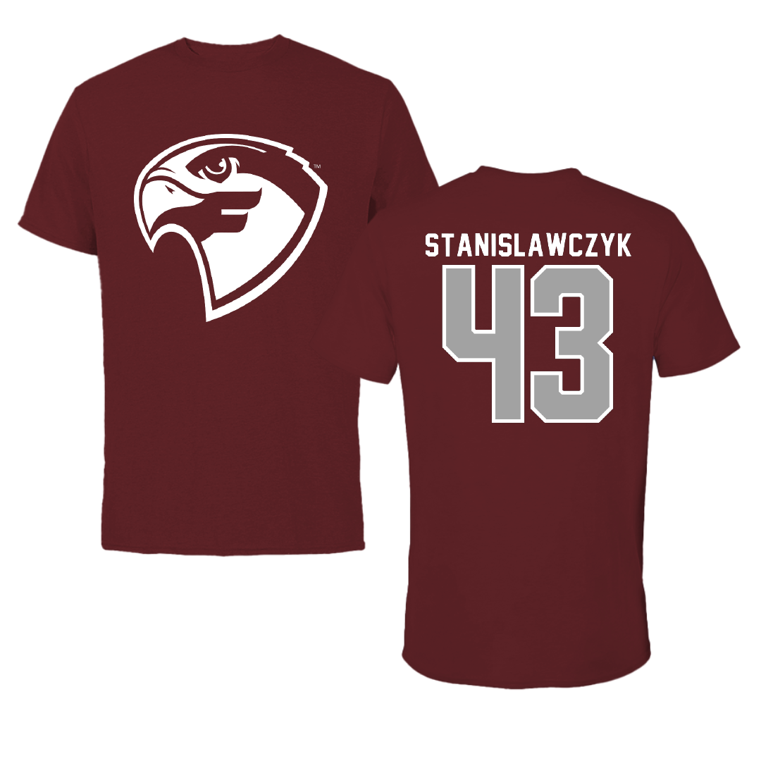 Fairmont State University Football Maroon Performance Tee - #43 Jack Stanislawczyk