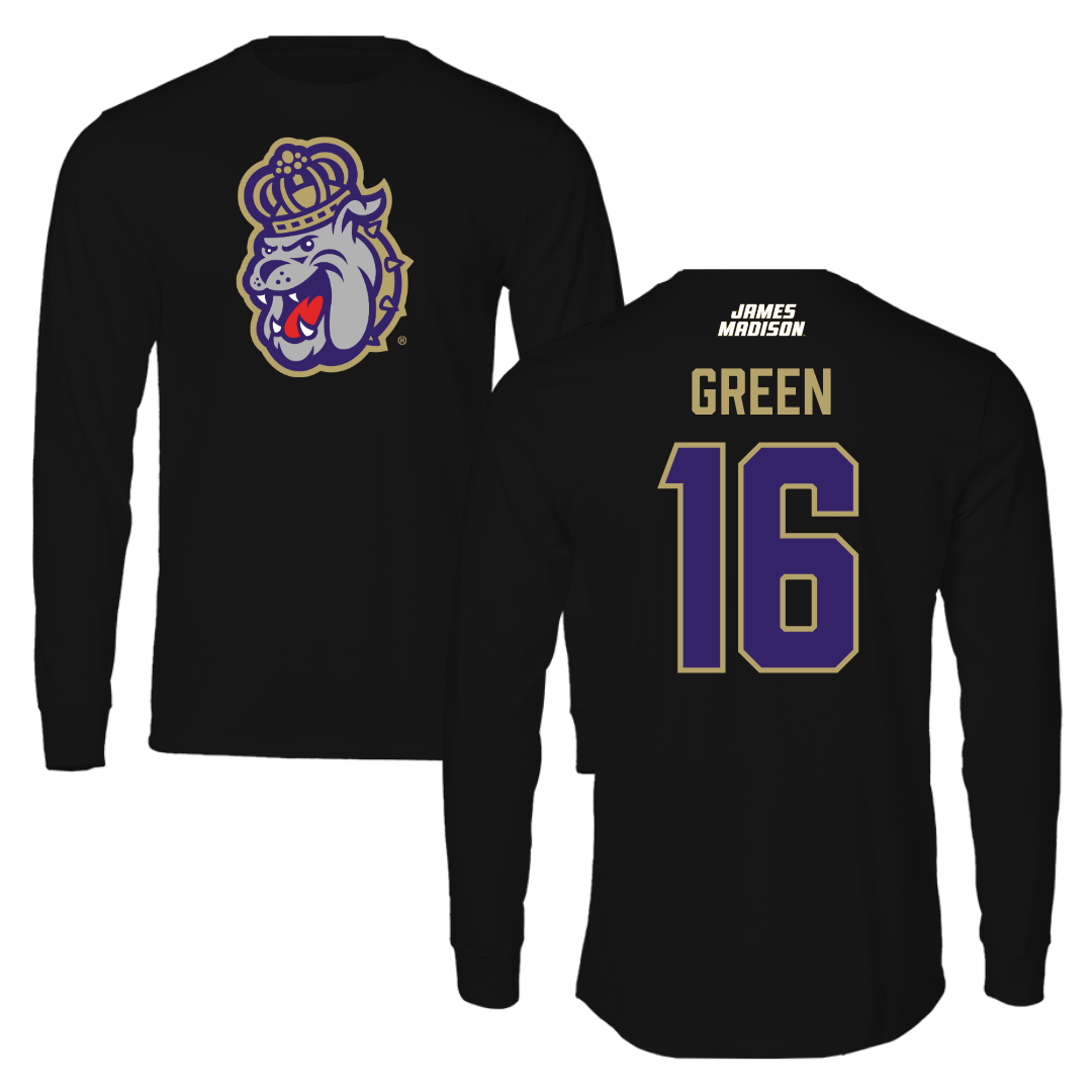 James Madison University Football Black Long Sleeve - #16 Desmond Green