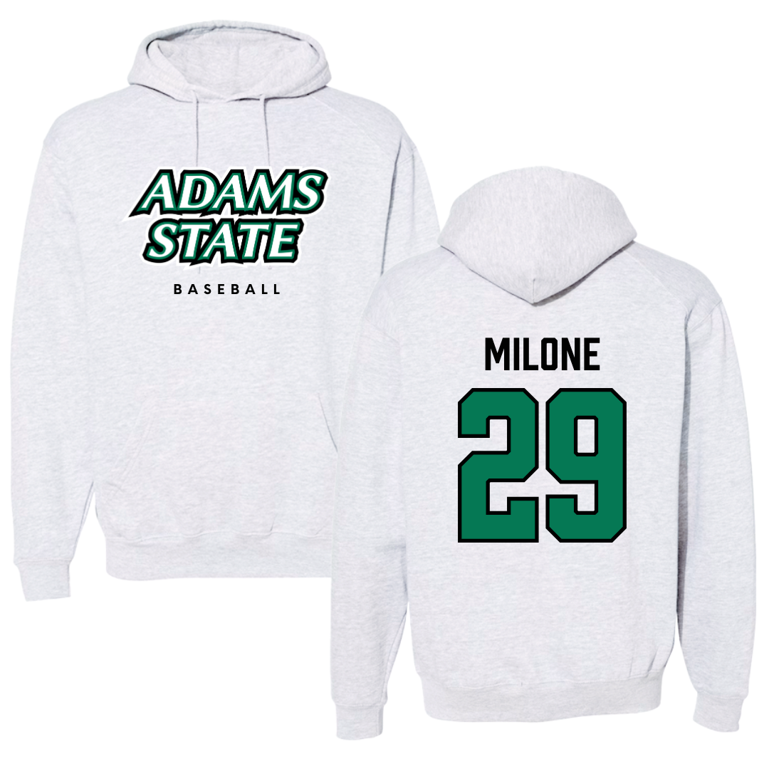 Adams State University Baseball Gray Block Hoodie - #29 Alex Milone