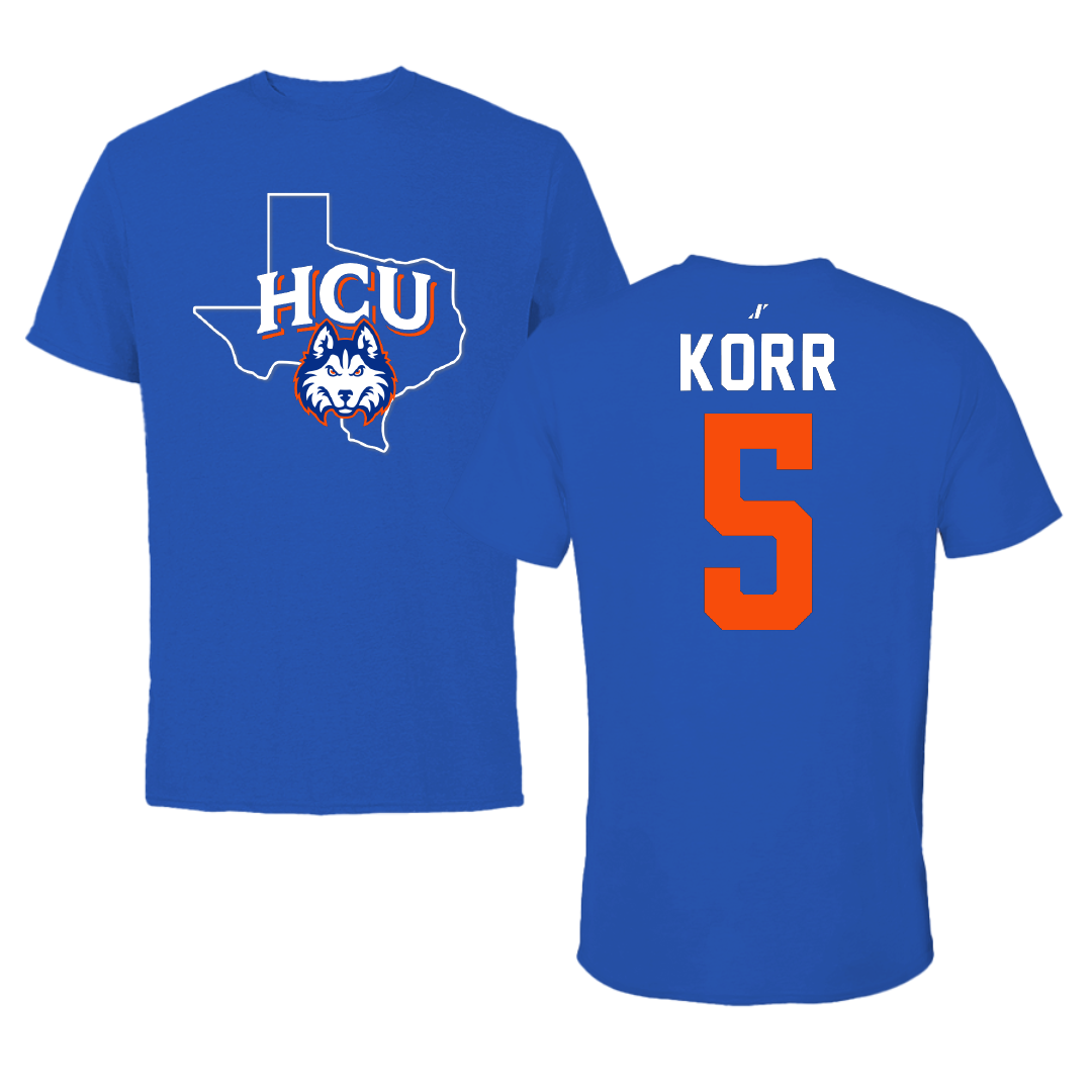 Houston Christian University Beach Volleyball Blue State Performance Tee - #5 Ellison Korr