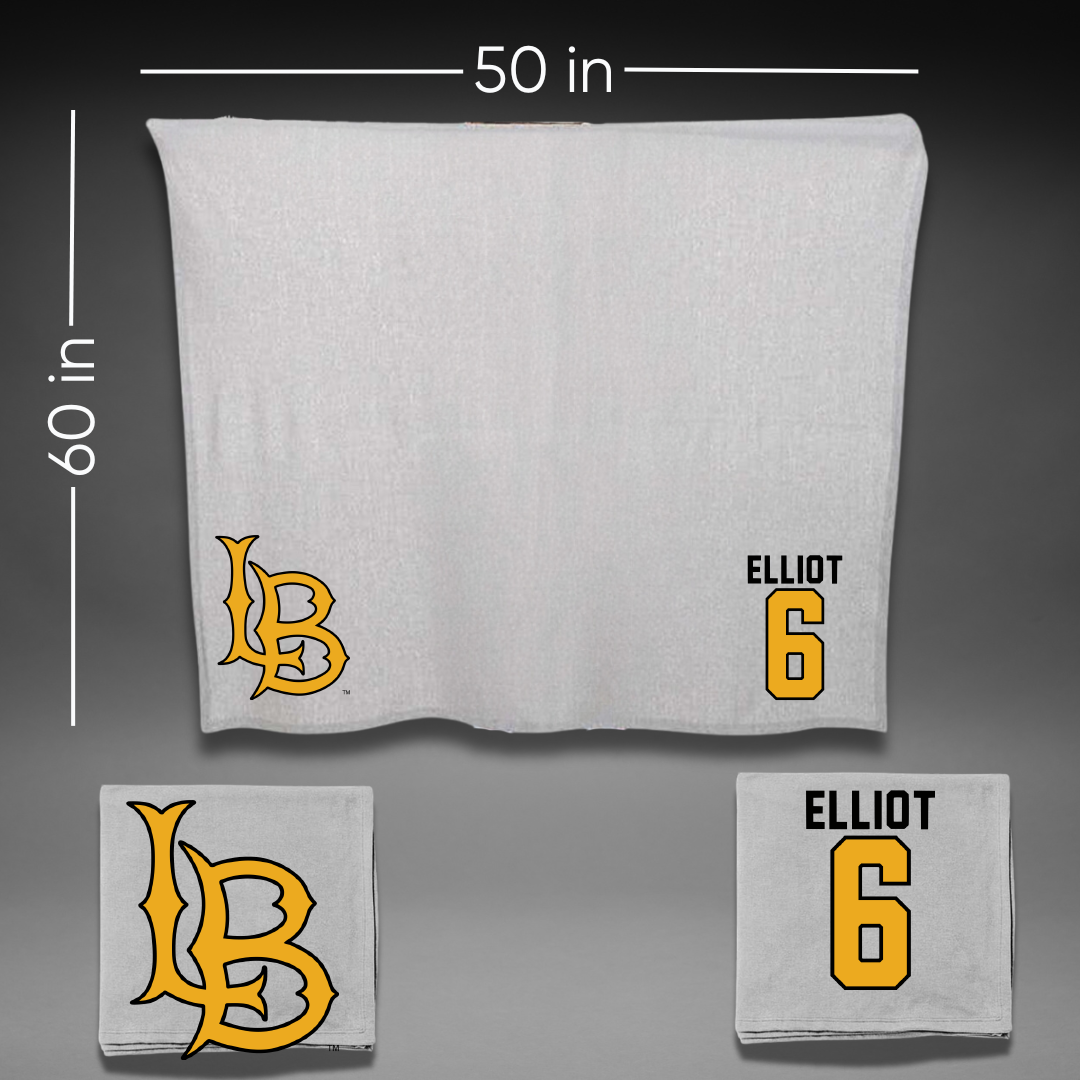 Long Beach State University Baseball Gray Blanket - #6 Easton Elliot