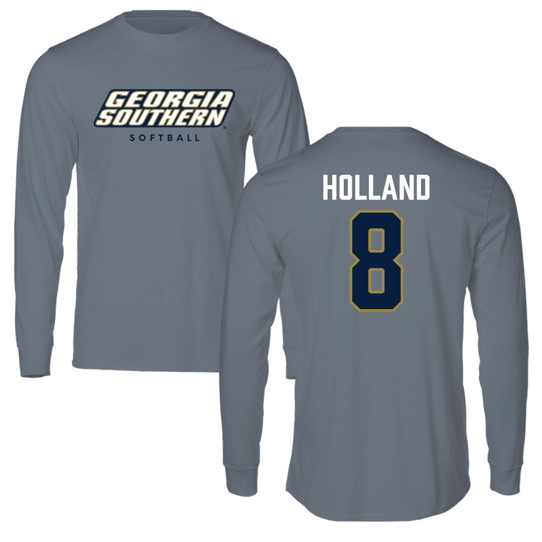 Georgia Southern University Softball Gray Performance Long Sleeve - #8 Bailey Holland
