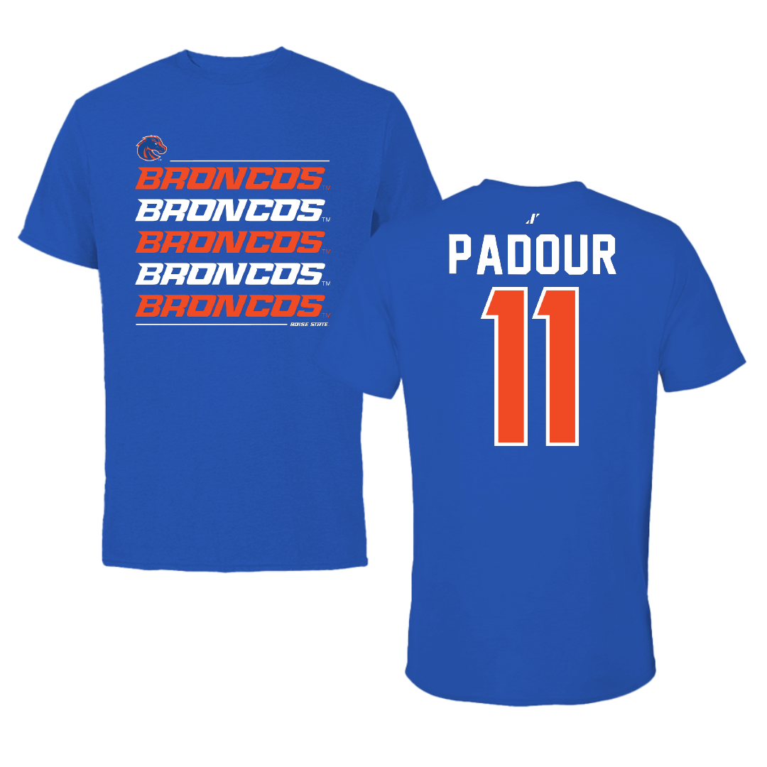 Boise State University Soccer Blue General Tee - #11 Morgan Padour