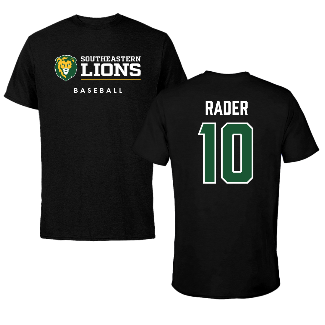 Southeastern Louisiana University Baseball Black Performance Tee - #10 Jeremy Rader