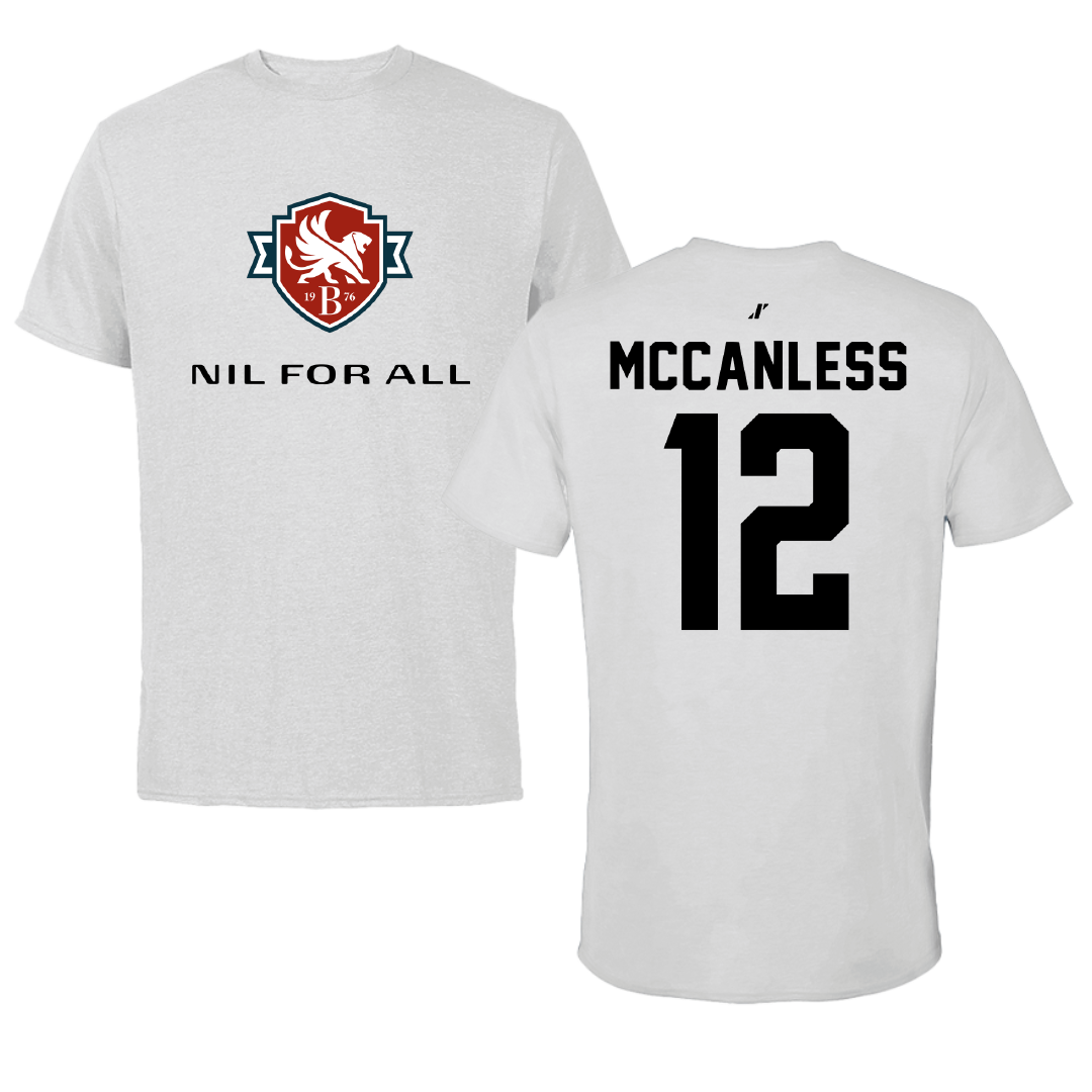 Bethesda University Basketball Light Gray NIL for All Performance Tee - #12 Jordan McCanless