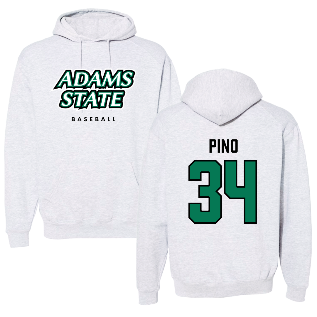 Adams State University Baseball Gray Block Hoodie - #34 CJ Pino