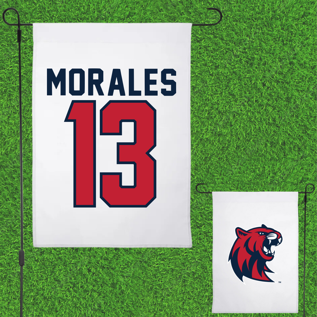 Rogers State University Softball White Garden Flag - #13 Bridgett Morales