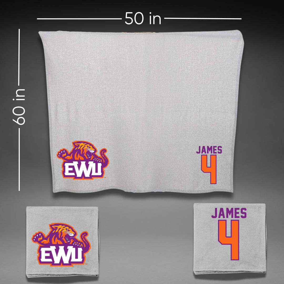 Edward Waters University Volleyball Gray Blanket - #4 Autumn James