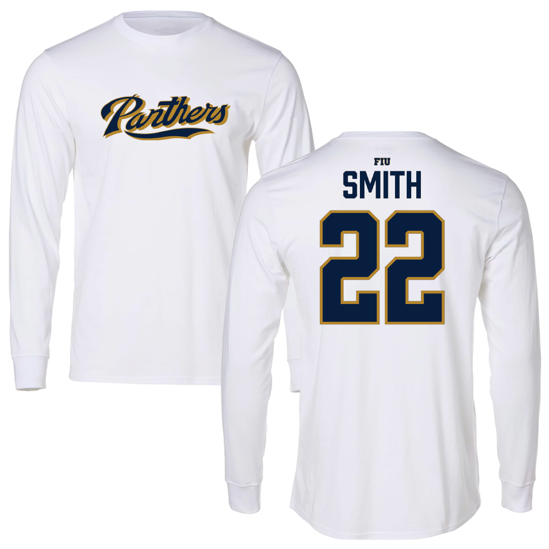 Florida International University Football White Panthers Performance Long Sleeve - #22 Nicholas Smith