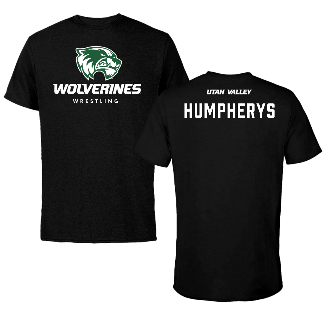 Utah Valley University Wrestling Black Mascot Tee - Tyson Humpherys