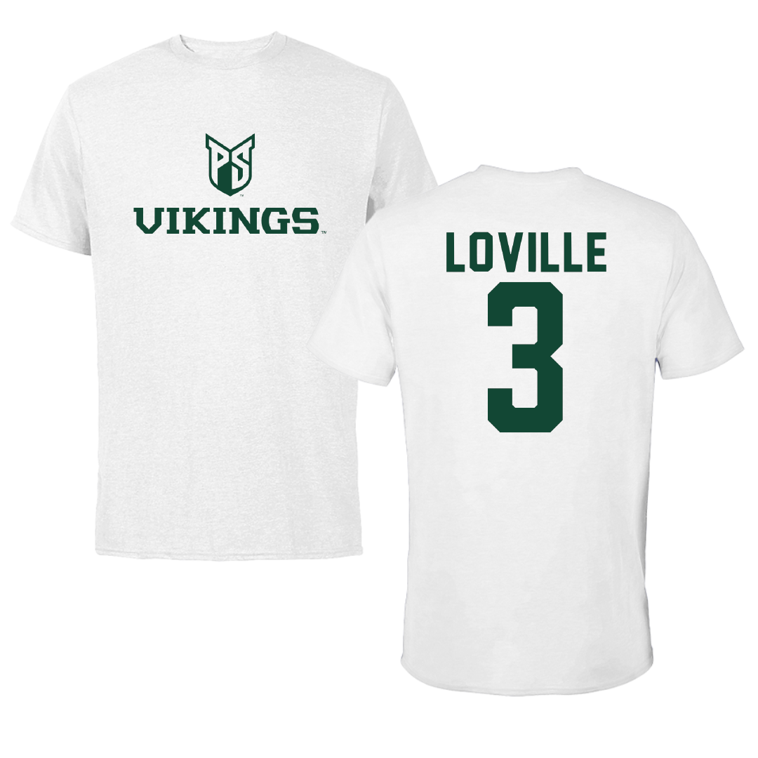 Portland State University Football White Performance Tee - #3 Terence Loville