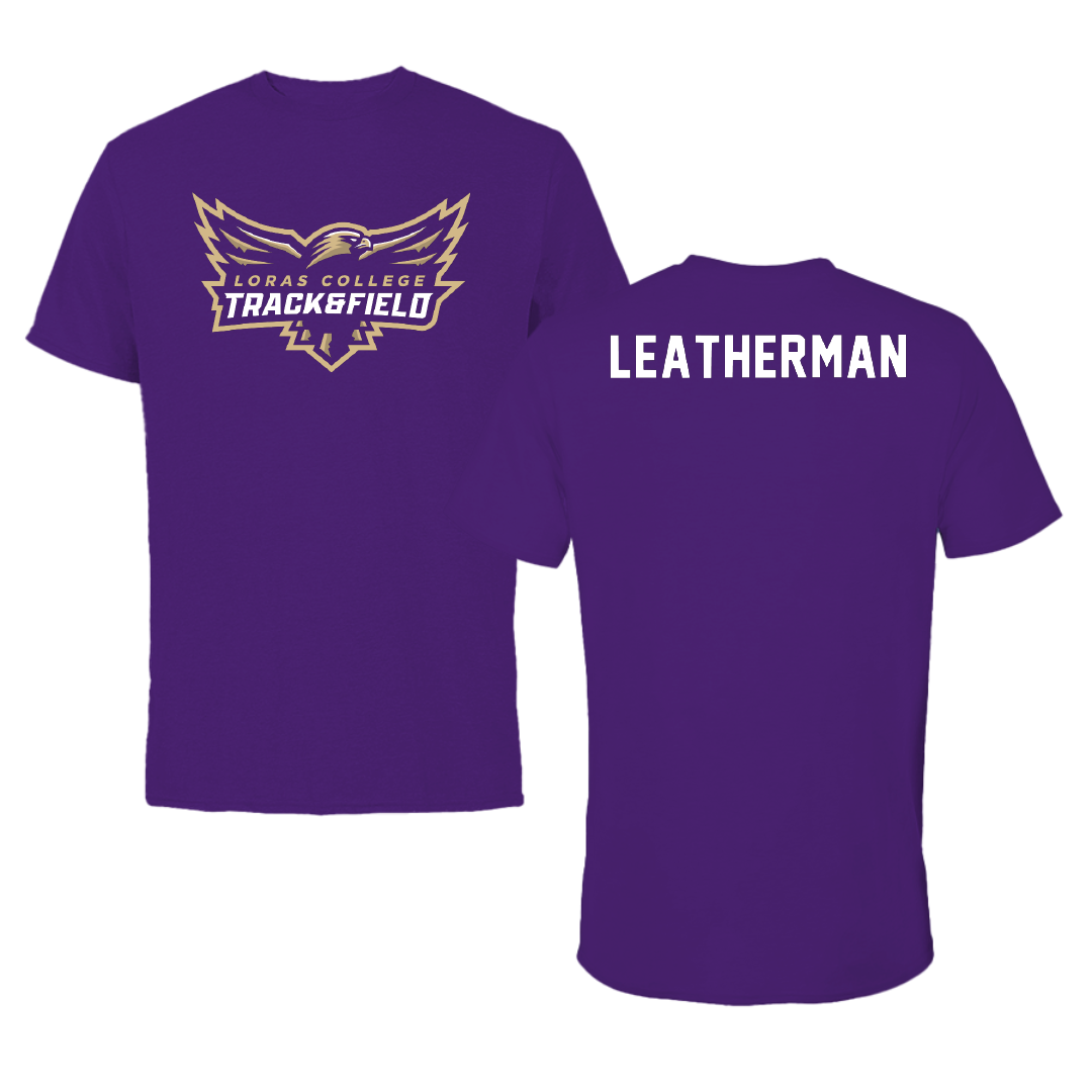 Loras College TF and XC Purple Track and Field Performance Tee - Kyle Leatherman