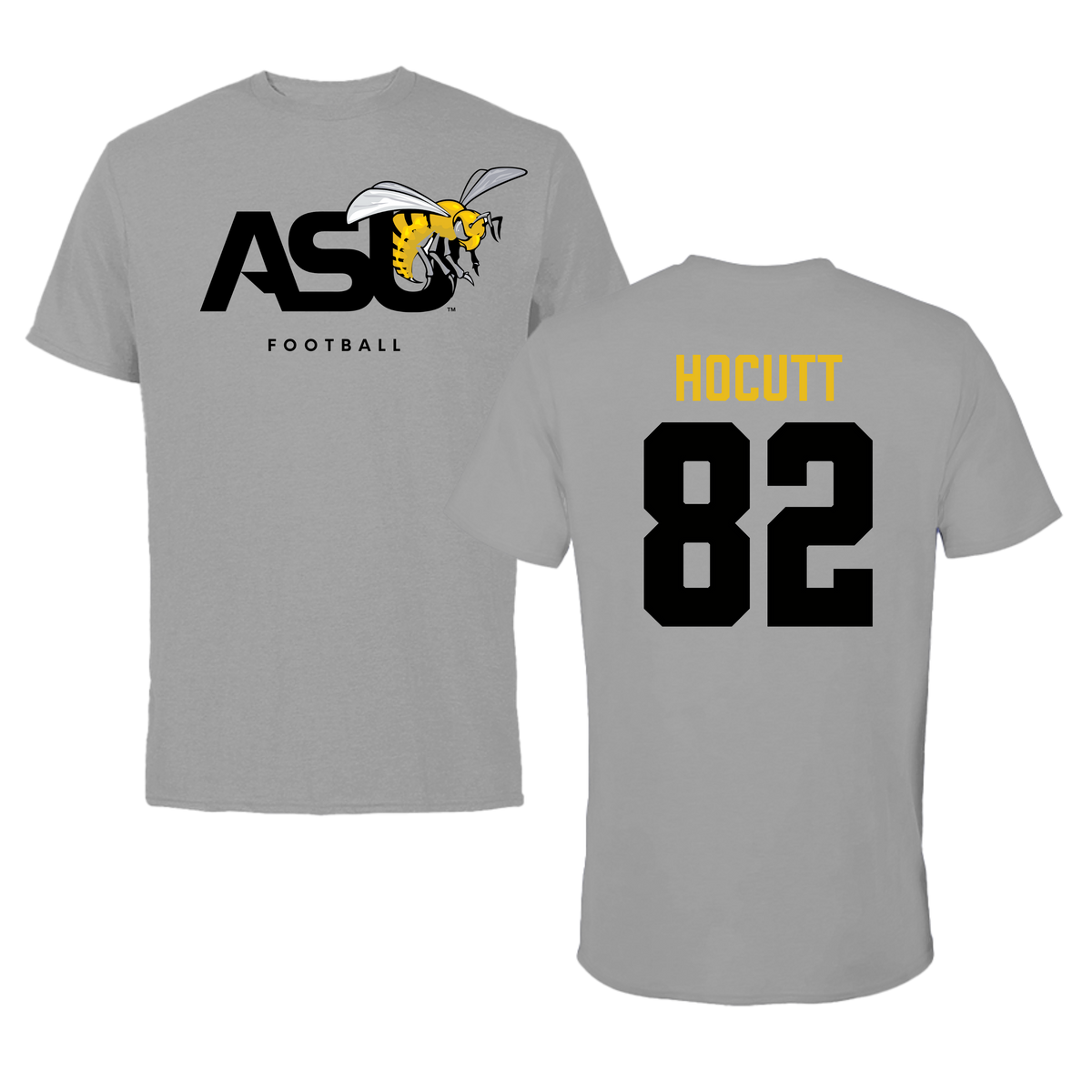 Alabama State University Football Dark Gray Tee - #82 Will Hocutt