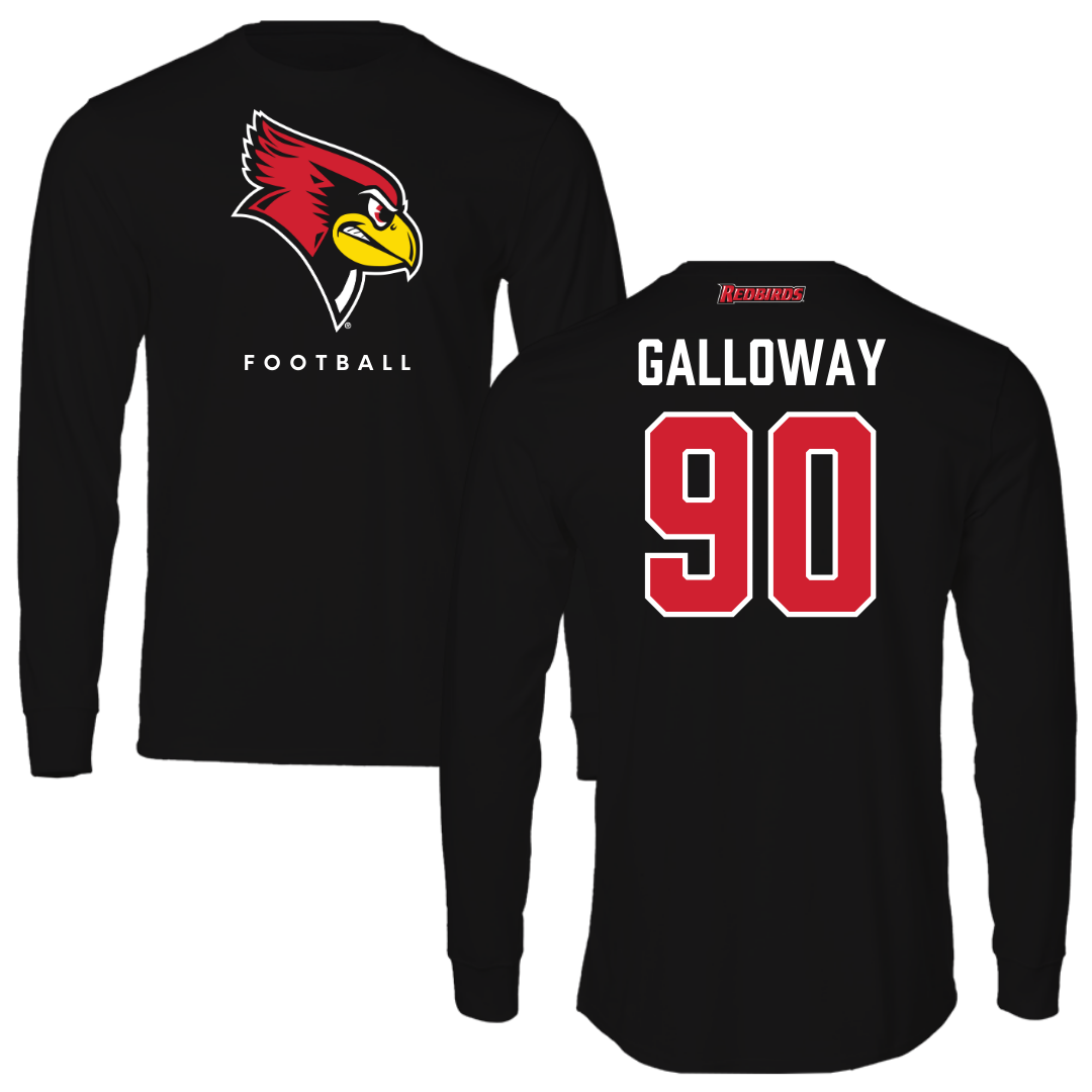 Illinois State University Football Black Mascot Performance Long Sleeve - #90 Greg Galloway