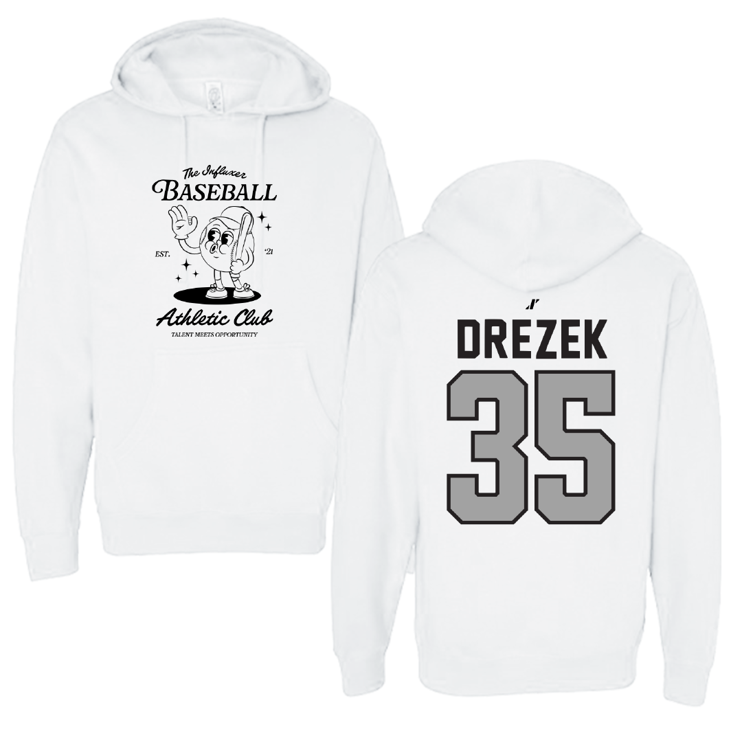 Baseball White Influxer Athletic Club Hoodie - #35 Graysen Drezek