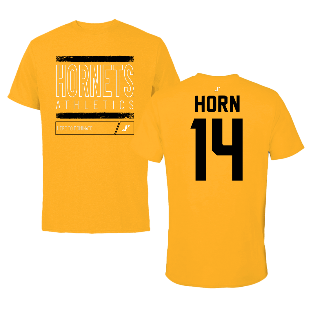 Alabama State University Football Gold Dominate Tee - #14 Eric Horn