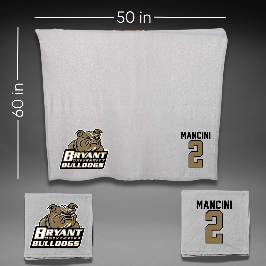 Bryant University Basketball Gray Blanket - #2 Mia Mancini