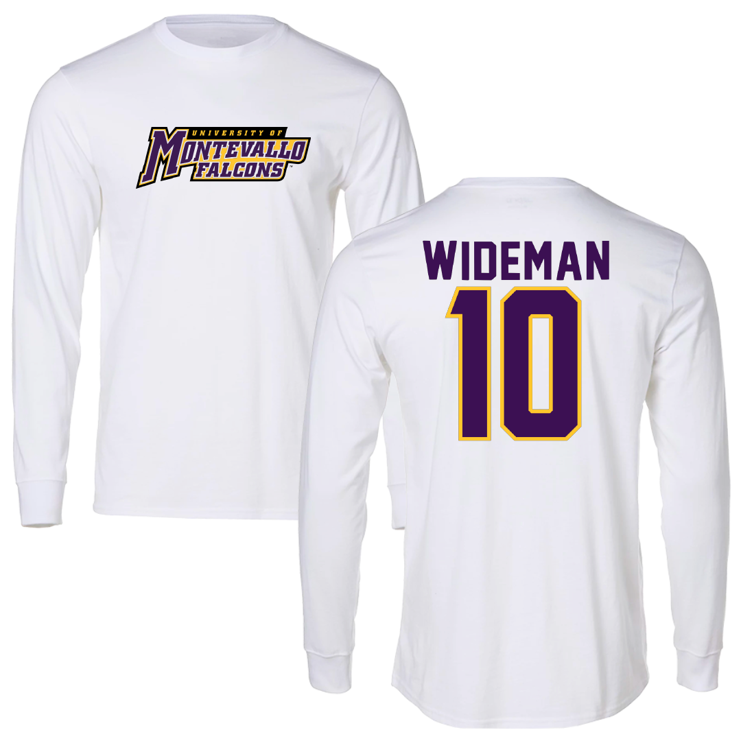 University of Montevallo Baseball White Long Sleeve - #10 Carson Wideman