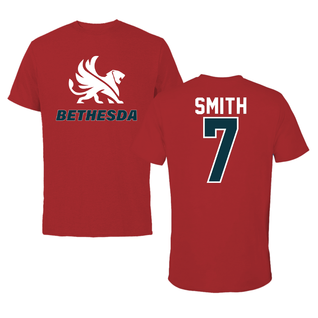 Bethesda University Basketball Canvas Red Tee - #7 Makaia Smith