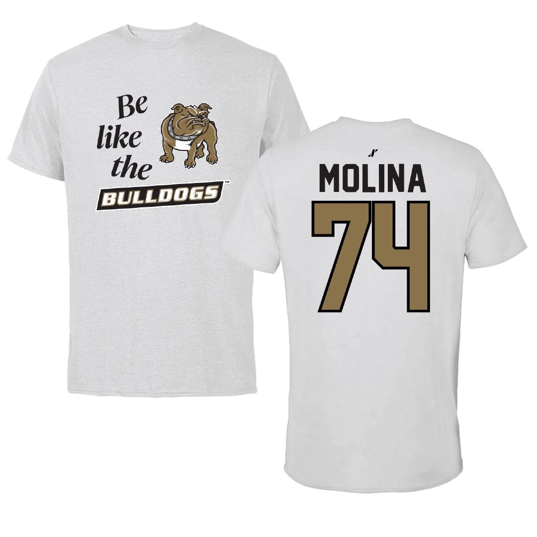Bryant University Football Light Gray Be Like Us Tee - #74 Nick Molina