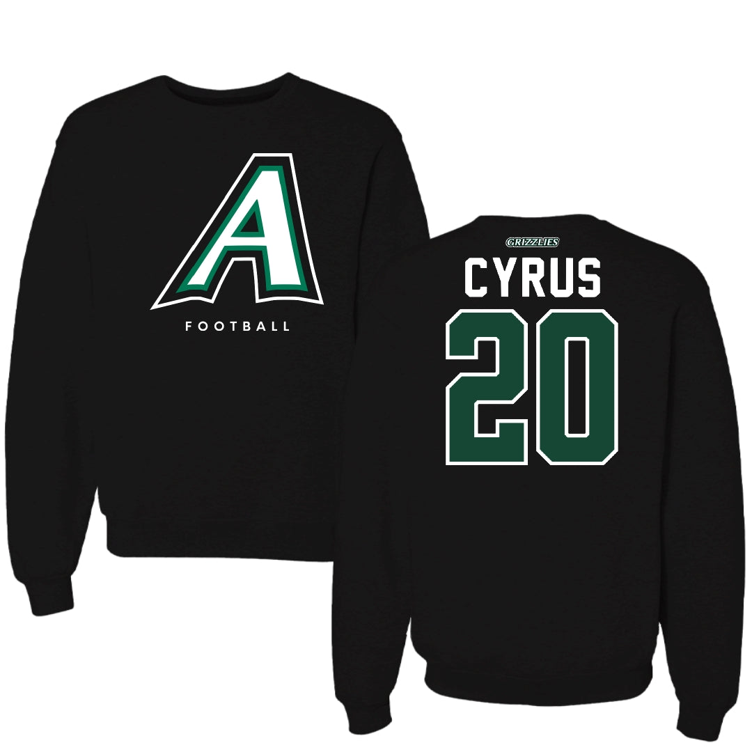 Adams State University Football Black Crewneck - #20 Aaron Cyrus