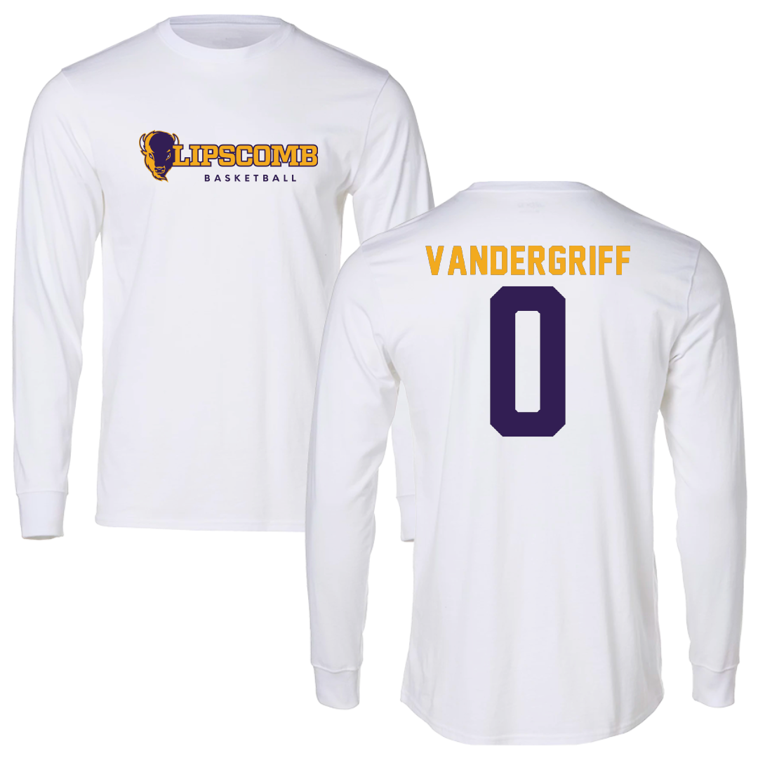 Lipscomb University Basketball White Performance Long Sleeve - #0 Olivia Vandergriff