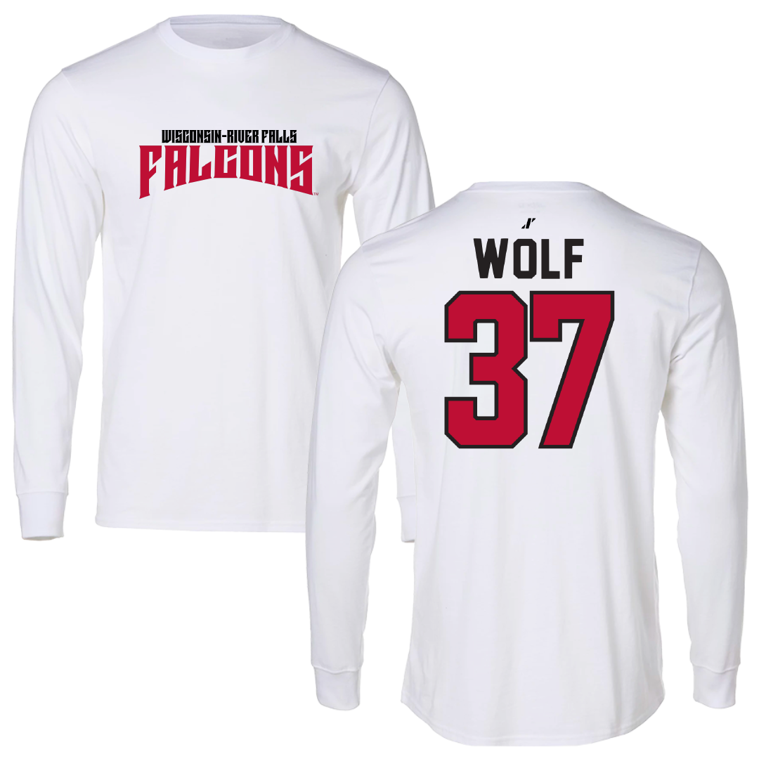 University of Wisconsin-River Falls Football White Classic Performance Long Sleeve - #37 Brayden Wolf