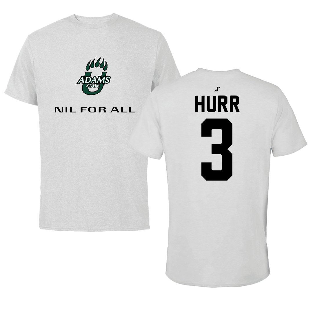 Adams State University Basketball Light Gray NIL for ALL Tee - #3 Alex Hurr