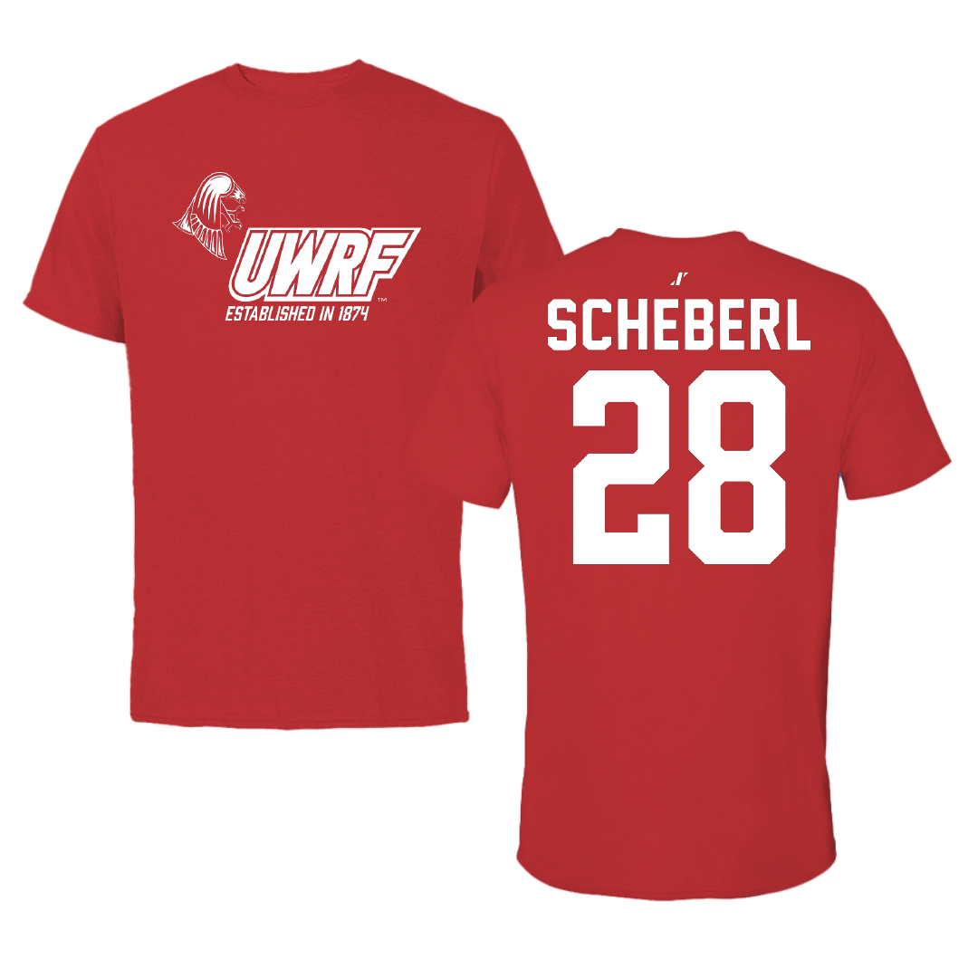 University of Wisconsin-River Falls Football Red General Performance Tee - #28 Justin Scheberl