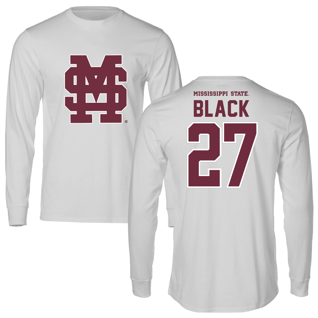 Mississippi State University Baseball Light Gray Baseball Long Sleeve - #27 Gavin Black