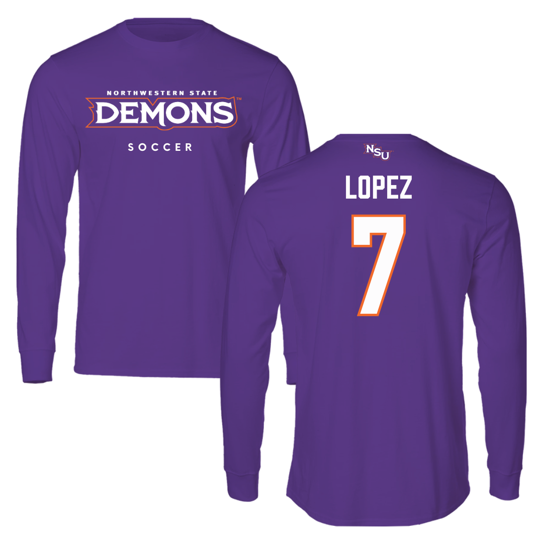 Northwestern State University Soccer Purple Demons Performance Long Sleeve - #7 Sabrina Lopez