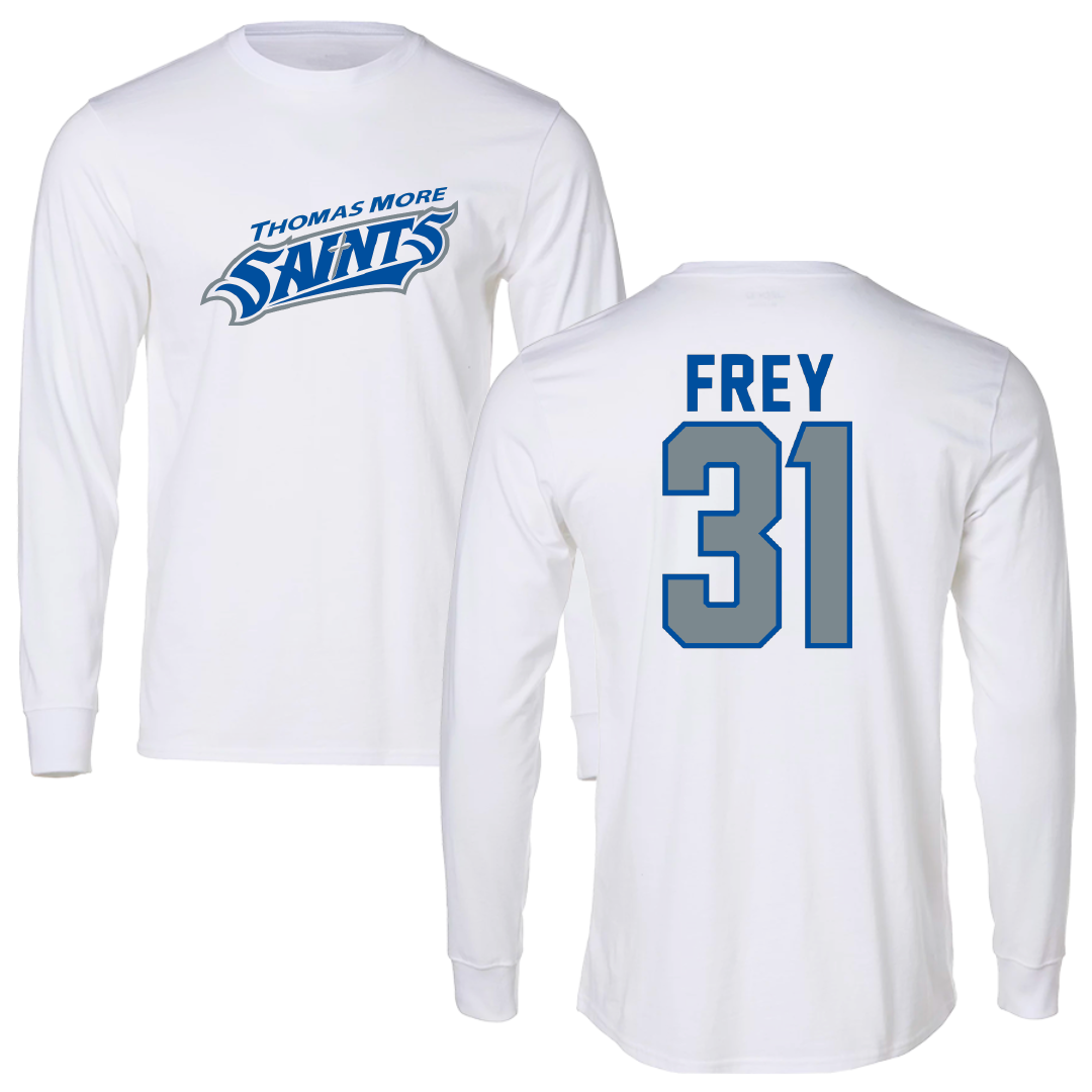 Thomas More University Basketball White Long Sleeve - #31 Will Frey
