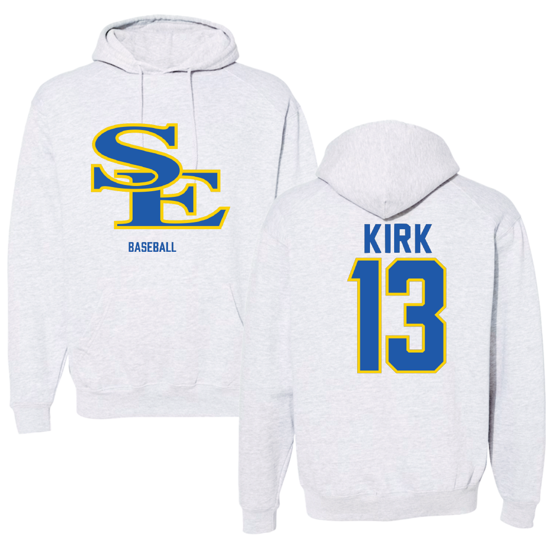 Southeastern Oklahoma State University Baseball Light Gray Hoodie - #13 Ryan Kirk