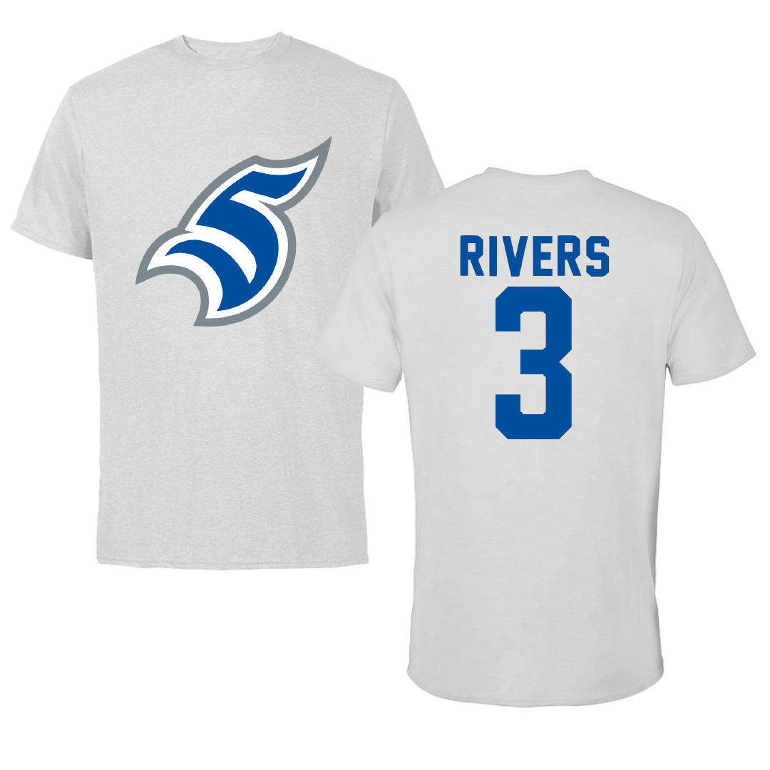 Thomas More University Football Light Gray Performance Tee - #3 Jevan Rivers